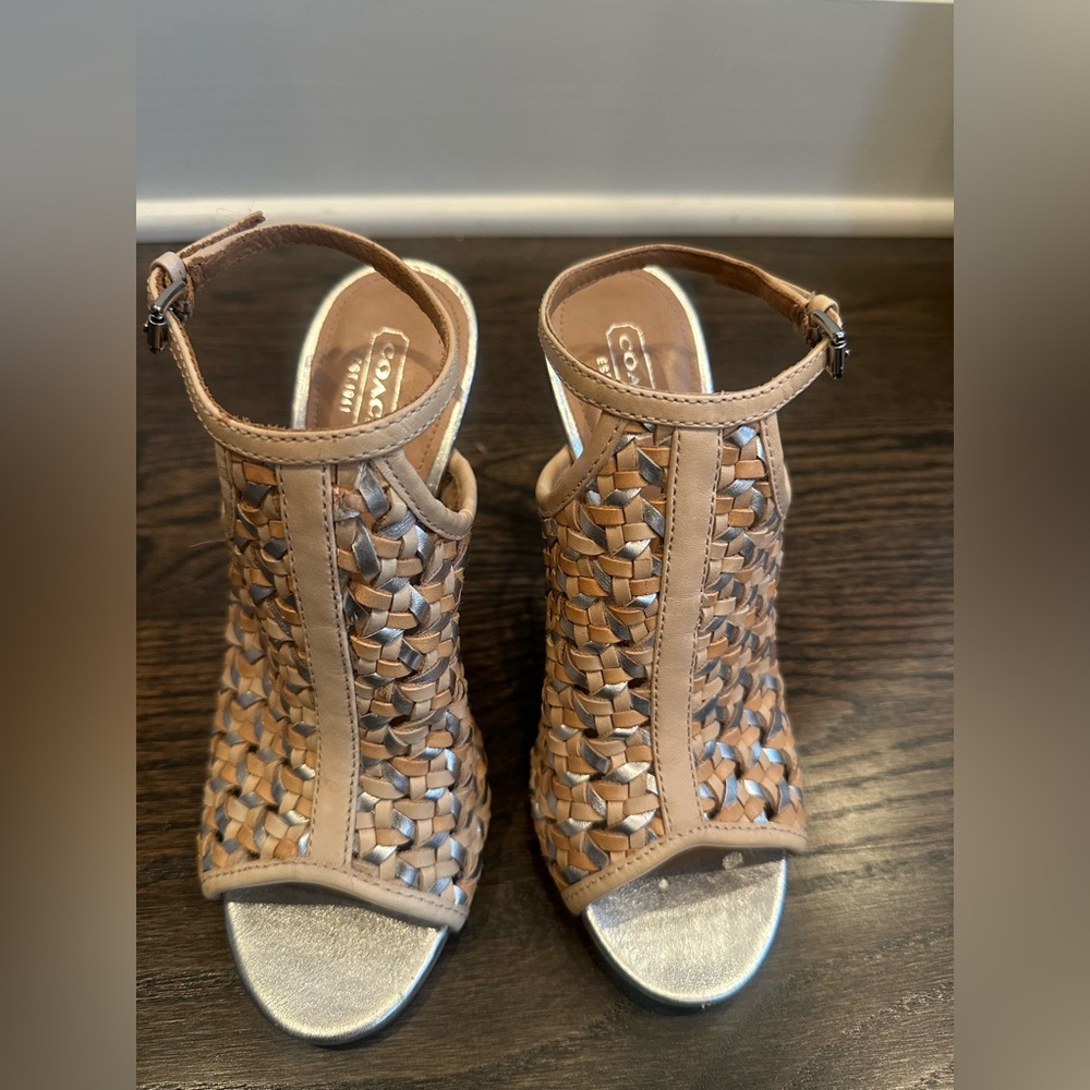 Coach Tan Woven Women's Sandals